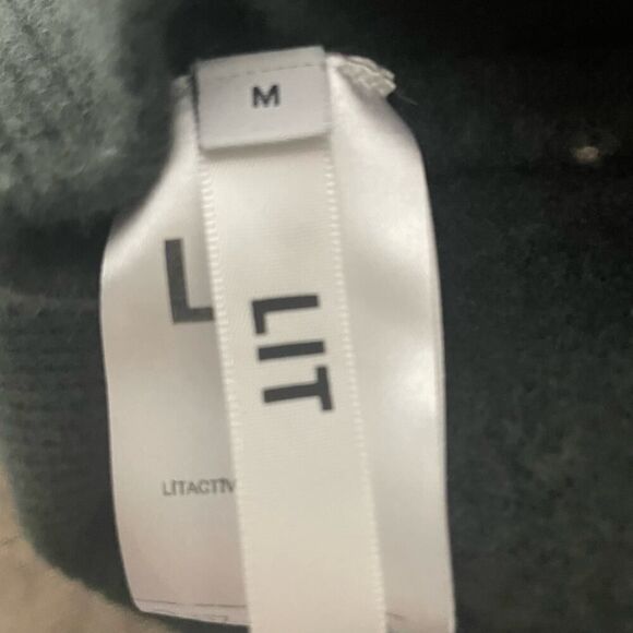 Women's LIT Activewear Wool Blend Cropped Turtleneck Sweater Green M - Picture 3 of 9